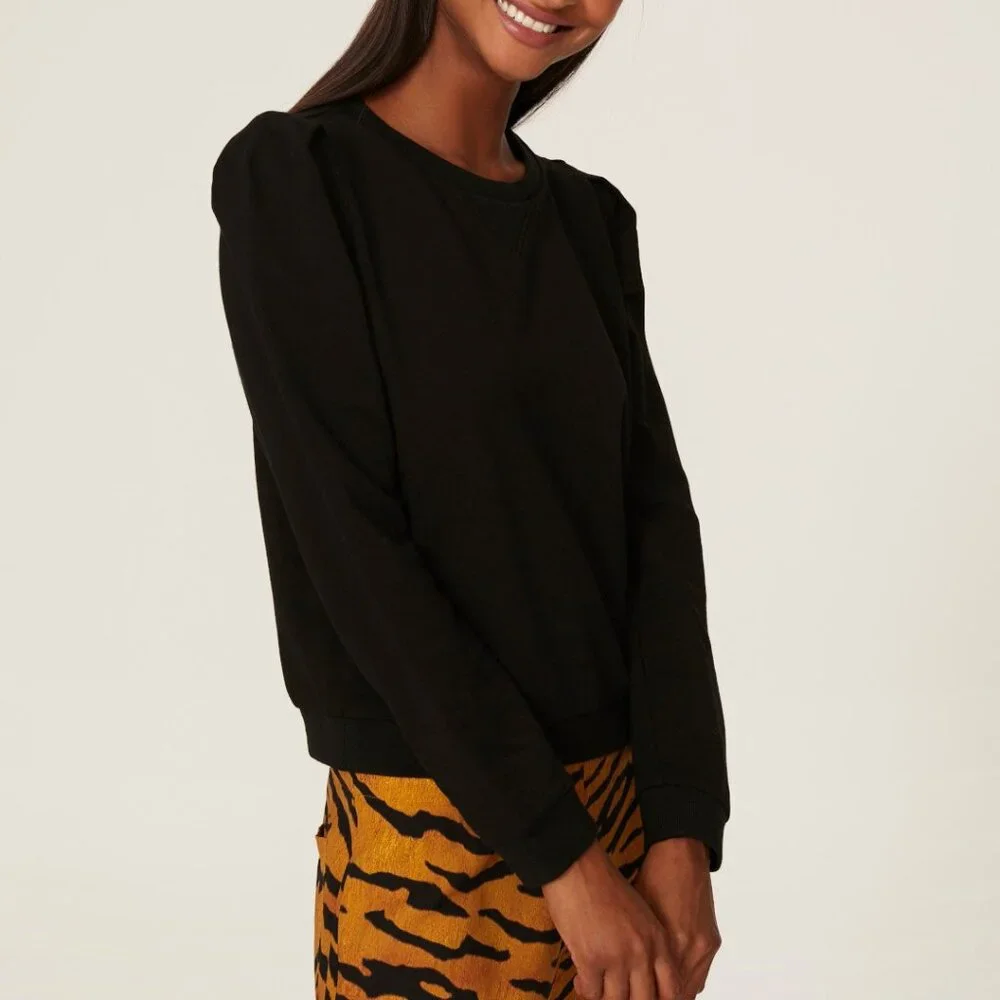 Black Puff Sleeve Sweater - Picture 1 of 4